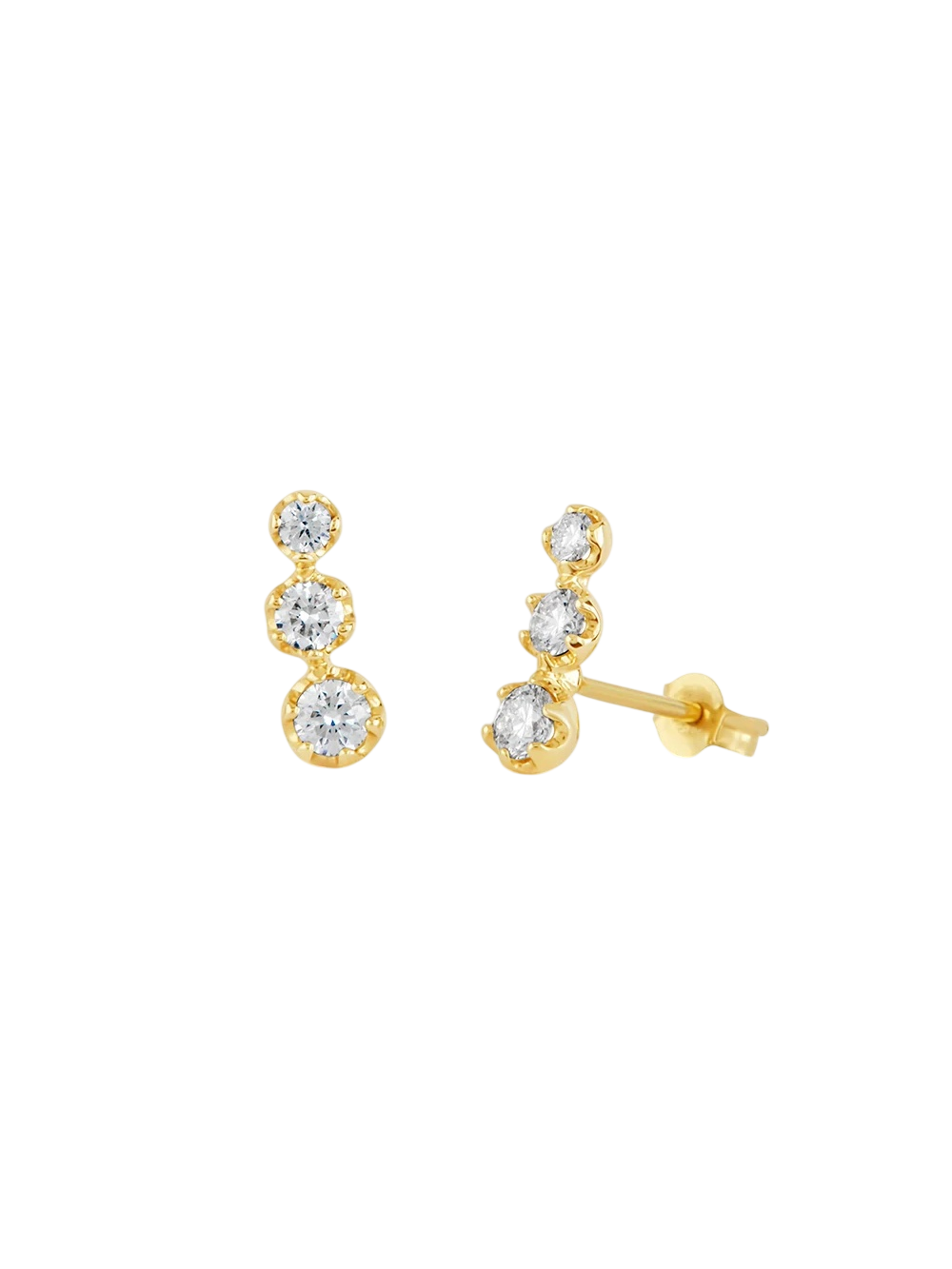 Elyhara Diamond Trio Studs